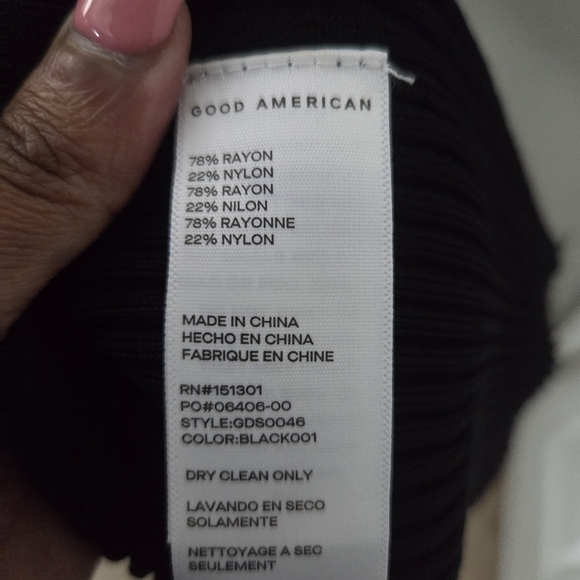 Good American Womens Ribbed Sleeveless Black Turtleneck Midi Dress. Sz 3/4 Large - Picture 8 of 11